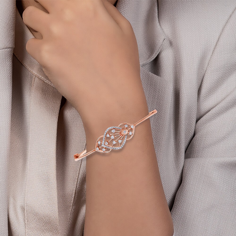 Buy Shining Diva FashionStylish 18k Rose Gold Plated Crystal Bangle Bracelet  for Women-(9814b) Online at desertcartINDIA