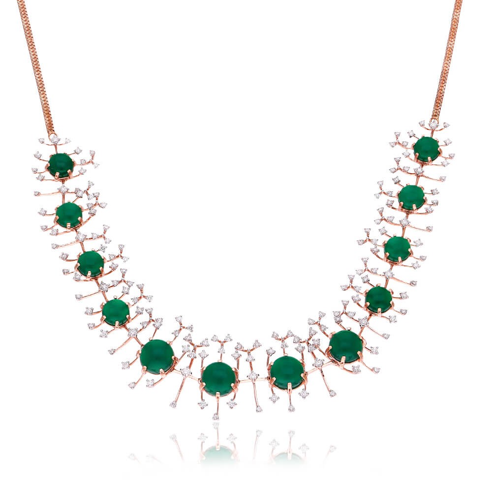 Mint Green Tourmaline & Diamond Necklace | Jupiter Jewelry Inc