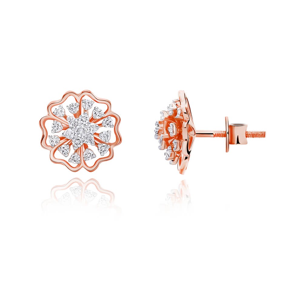 Buy quality Royale Collection Diamond Bali Hoop Earring in 18k Rose Gold in  Pune