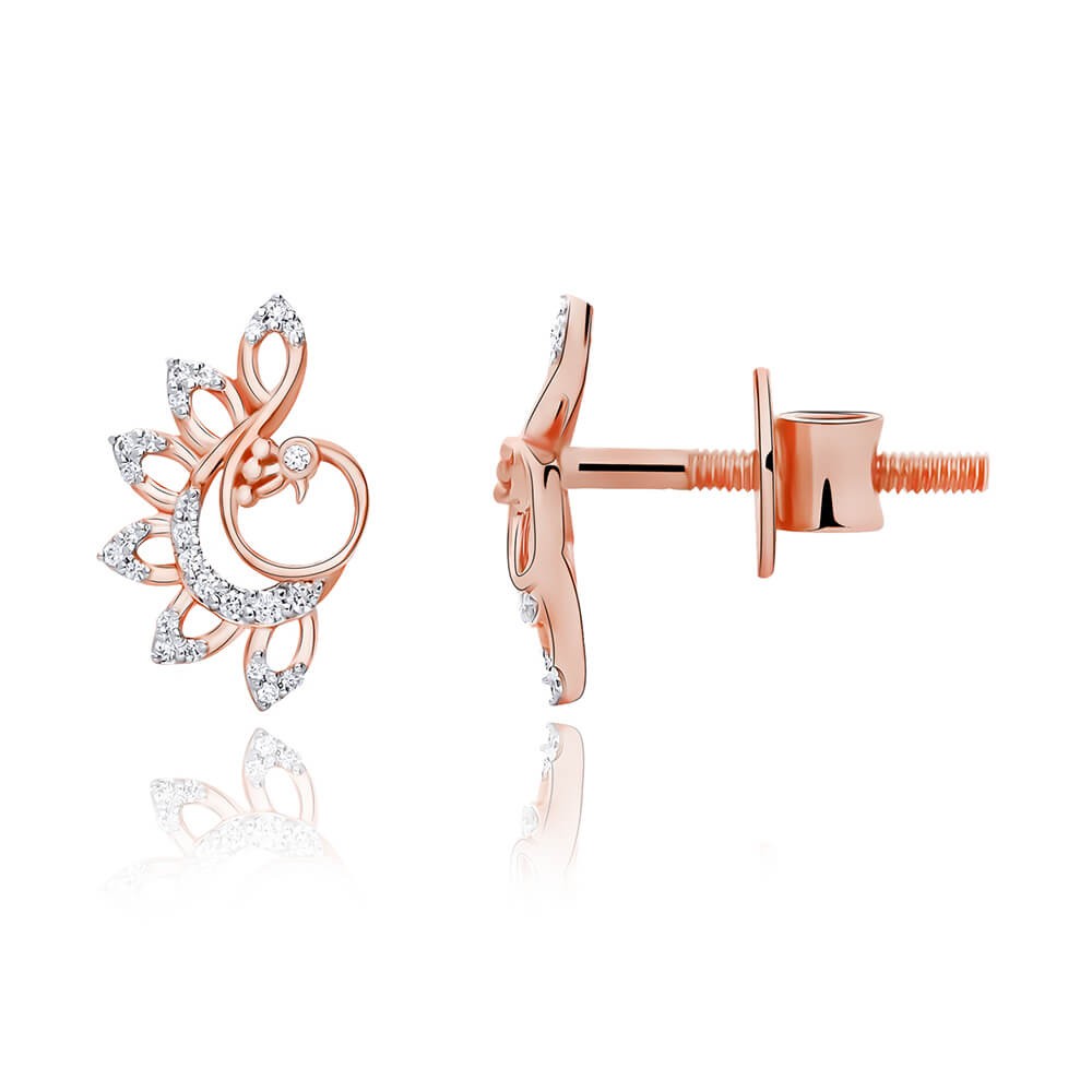 18K Rose Gold & 0.6ct Diamond Stud Earrings (3.6gm) – Virani Jewelers